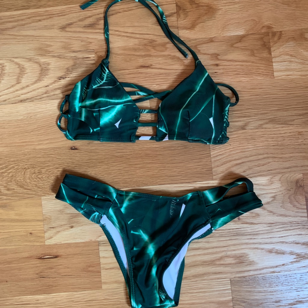 Green Patterned Bikini